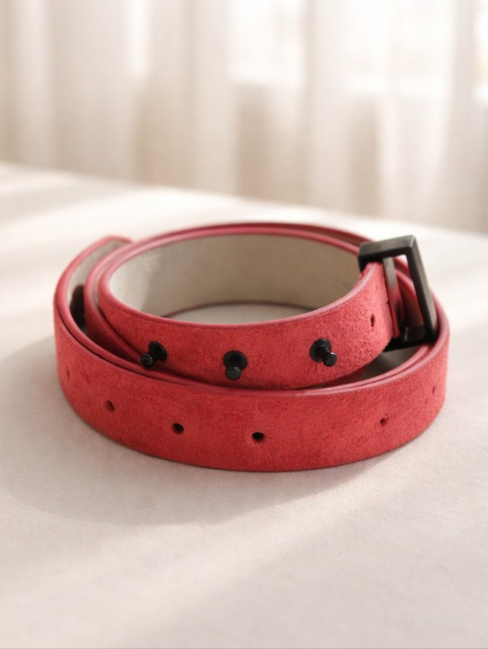 White House Black Market Leather Pink Suede Belt
